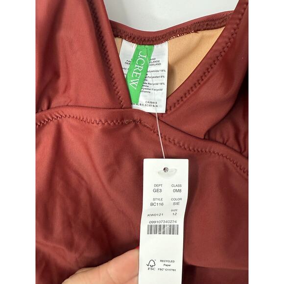 J.Crew Swimsuit Women 12 Sienna Red Ruched V-neck One Piece Beach Vacation - Picture 7 of 11